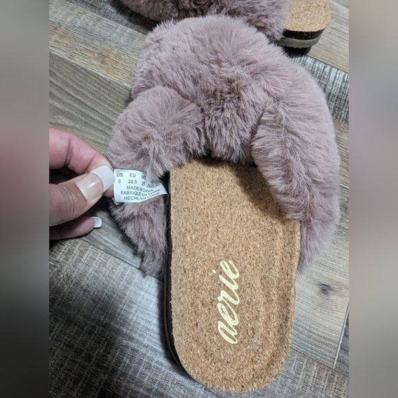 Aerie Faux Fur Slides - Picture 2 of 2